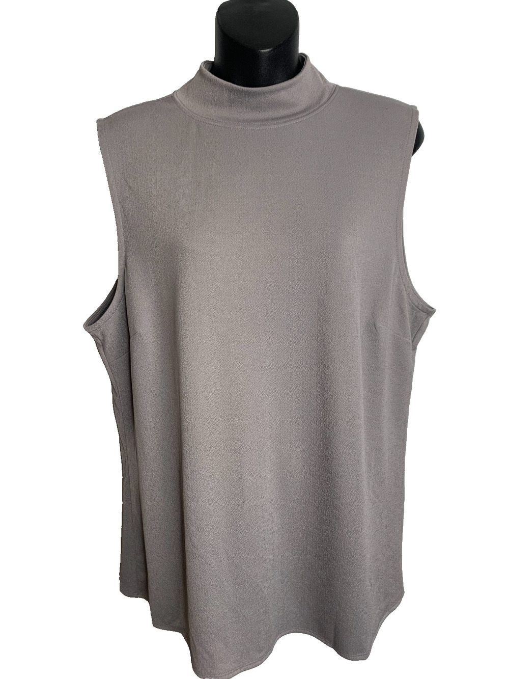 Banana Republic Mock Neck Sleeveless Gray Triple Back Button Women's XL NEW